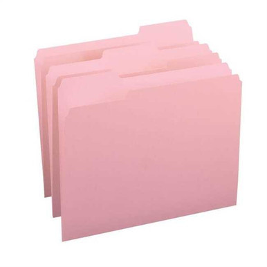 Smead Pink File Folders, 1/3-Cut Top Tab, Letter Size, 100/Box (12643)