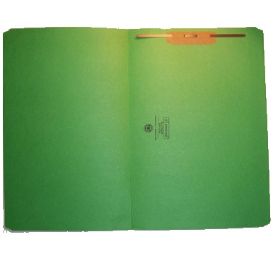 Smead Reinforced Tab File Folders - Straight-Cut Tab, Letter Size, Green, 1 Fastener, Psotion 1