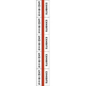 Tabbies Alphabetical Exhibit Index Tabs, EXHIBITS, 1" Red Tabs, 250/Box