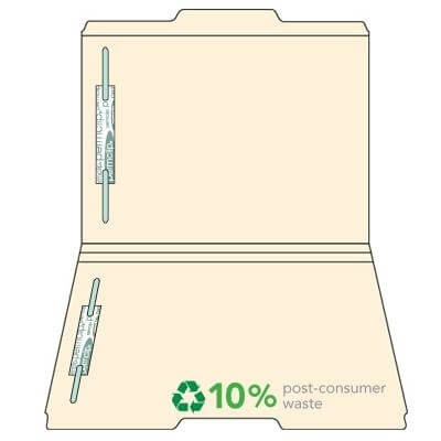 Manila Top Tab File Folders, 1/3-Cut (2nd Position), 2 Fast, 50/Box