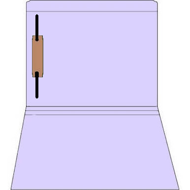 Lavender letter size straight-cut file folder with reinforced tab and 1 bonded fastener in position 1