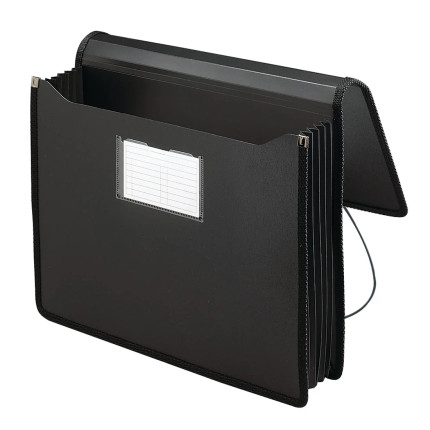 Smead Premium Poly Wallets, Letter Size, Black, 5-1/4" Expansion (71500)