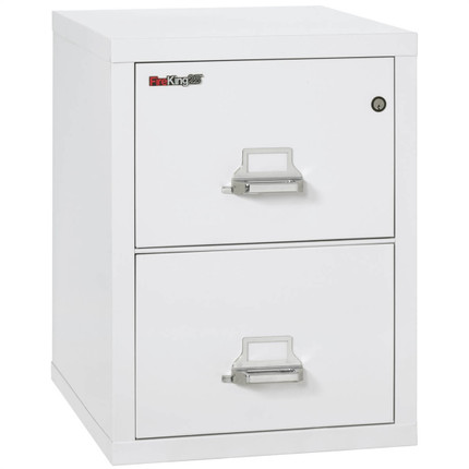 FireKing File Cabinet, 1-Hour Fire Resistant, 2-Drawer, Legal Size, 25" Deep, Artic White