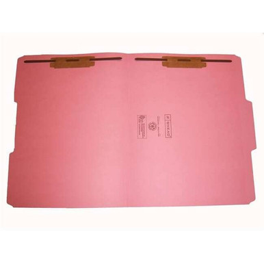 Smead 17634F13 pink legal size file folders with reinforced 1/3-cut top tabs, 2 fasteners (position 1 & 3) 50 per box