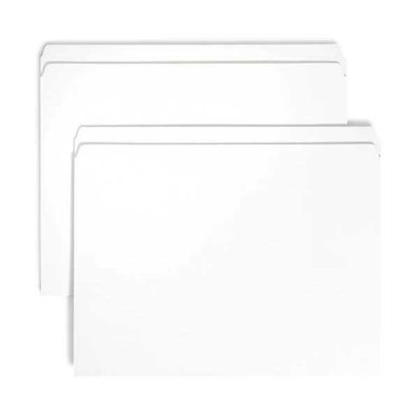 Smead Reinforced Tab File Folders - Straight-Cut Tab, Letter Size, White, 1 Fastener (not pictured), 50/Box