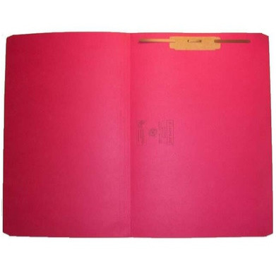Smead Reinforced Tab File Folders - Straight-Cut Tab, Letter Size, Red, 1 Fastener, 50/Box
