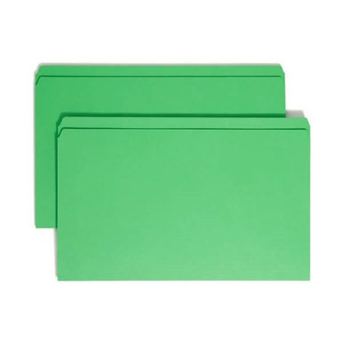 Smead Reinforced Tab File Folders - Straight-Cut Tab, Legal Size, Green, 17110
