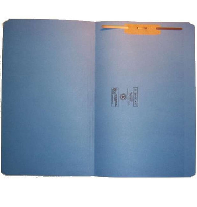 Smead Reinforced Tab File Folders - Straight-Cut Tab, Legal Size, Blue, 1 Fastener, 17010-F1