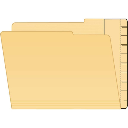 Tabbies 55992 manila Extenda-Folder strip applied to a file folder, showing the full-cut end tab conversion for shelf filing.