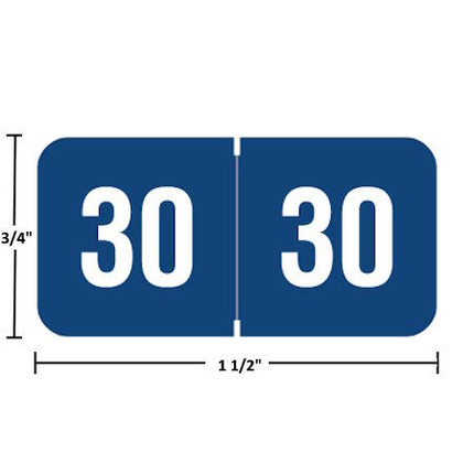 Smead Year Labels - ETYJ Series, 2030, Dark Blue, 3/4" x 1-1/2", 500/Roll