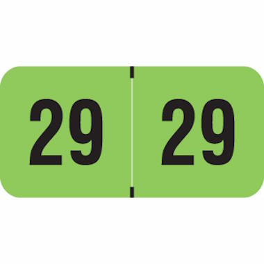 2029 Fluorescent Green Year Labels, 3/4" x 1-1/2", 500/Roll