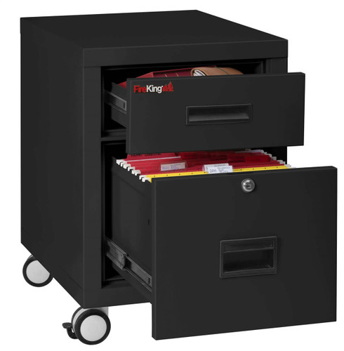 KireKing Fire-Rated Mobile Pedestal File Cabinet, 1/2-Hour Fire Rated