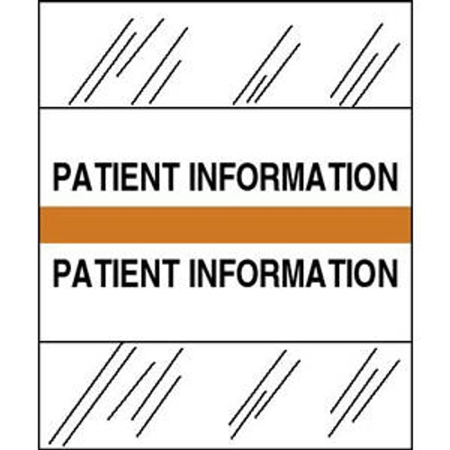 Medical Chart Index Tabs, Patient Information, Orange, 1/2 x 1-1/4, 100/Pk (54569)