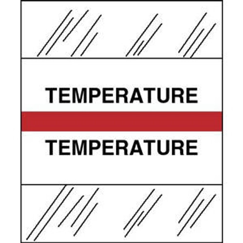 Medical Chart Index Tabs, Temperature, Red, 1/2 x 1-1/4, 100/Pk (54579)