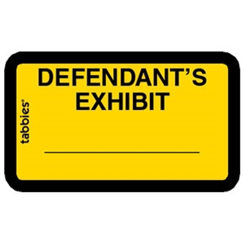 Legal Exhibit Labels 58024, Defendant's Exhibit, 1-5/8 x 1, Yellow, 252/Pack