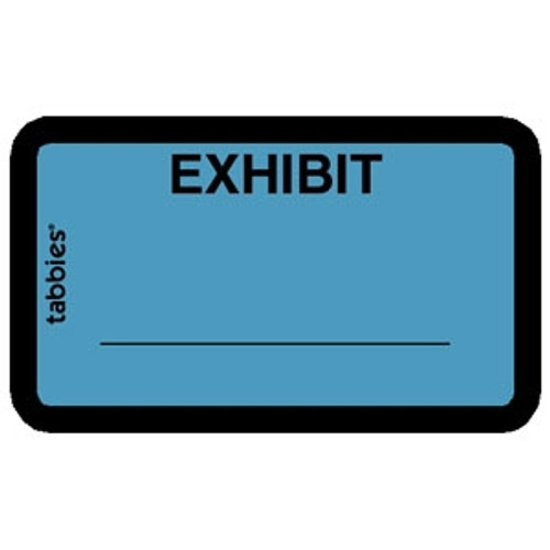 Legal Exhibit Labels 58091, Exhibit, 1-5/8 x 1, Blue 252/Pack