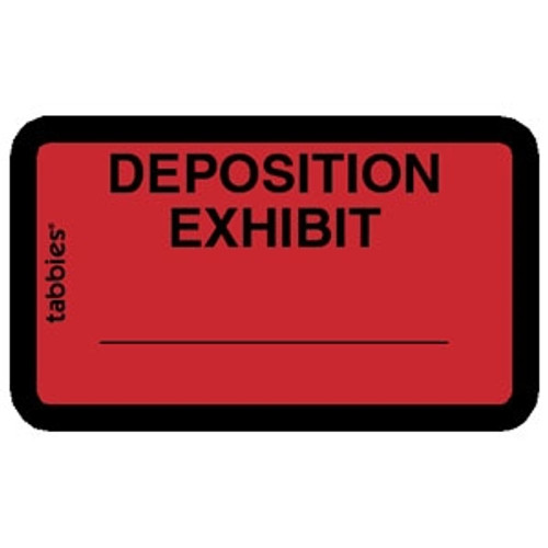 Legal Exhibit Labels 58095, Deposition Exhibit, 1-5/8 x 1, Red 252/Pack