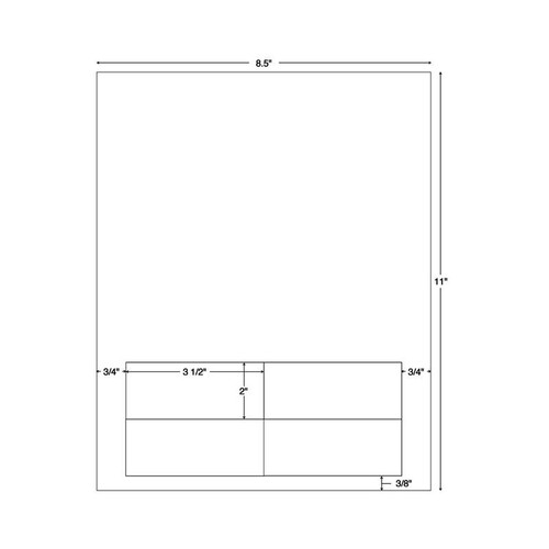 Integrated Labels, 2-UP, 3-1/2 x 2, 1500 Sheets/CS (59904)