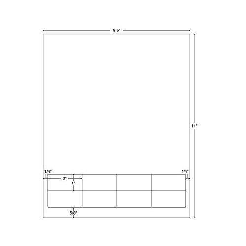 Integrated Labels, 8-UP, 2 x 1, 1500 Sheets/CS (59909)