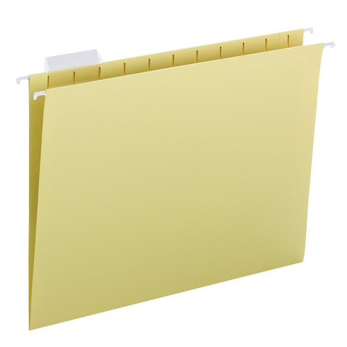 Smead Hanging File Folders, 1/5-Cut Tab, Letter Size, Yellow, 25/Bx (64069)