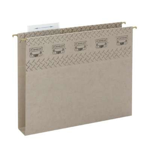 Smead TUFF Hanging Box Bottom Folder with Easy Slide, Gray (64240)