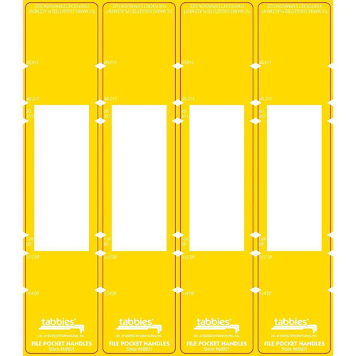 Tabbies File Pocket Handles 68801, 9-5/8 x 2, Yellow, 48/Pack