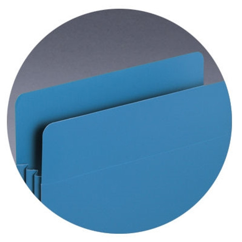 Smead Poly File Folder Pockets, Straight-Cut Tab, 3-1/2" Exp, Letter Size, Blue, 4/Pack