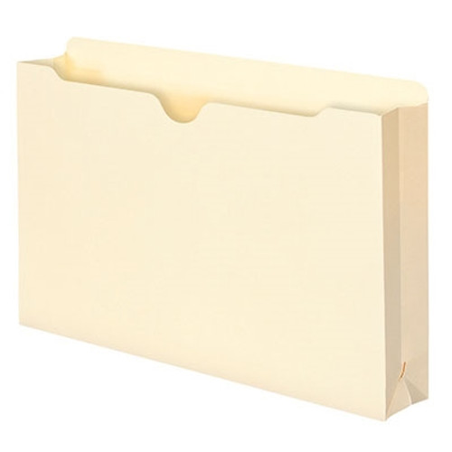 Smead 100% Recycled File Jacket, Reinforced Straight-Cut Tab, 2" Expansion, Legal Size, Manila, 50/Box