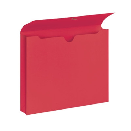 Smead Expanding File Wallet, 2" Expansion, Protective Flap and Cord Closure, Letter Size, Red, 10/Box