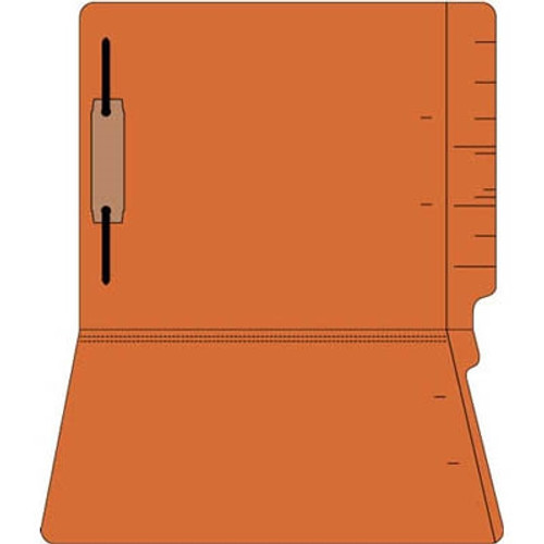 Colored Folders, End Tab, Letter Size, 3/4" Exp, Fastener Pos 1, 11pt Orange, 50/Box