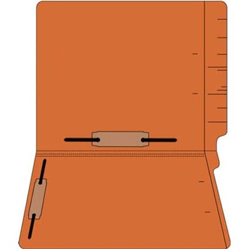 Colored Folders, End Tab, Letter Size, 3/4" Exp, Fastener Pos 3/5, 11pt Orange, 50/Box