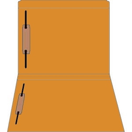 Colored Fastener Folders 85C20RF13, Letter Size, Straight-Cut Reinforced, Fasteners Pos 1/3, 11pt Goldenrod, 50/Box