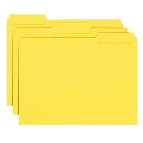 Smead Interior File Folders, 1/3-Cut Tab, Letter Size, Yellow, 100/Box