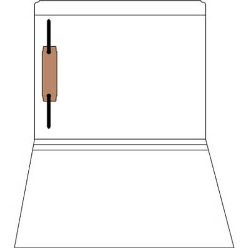 Colored Fastener Folders 85C20RF1, Letter Size, Straight-Cut Reinforced, Fastener Pos 1, 11pt White, 50/Box