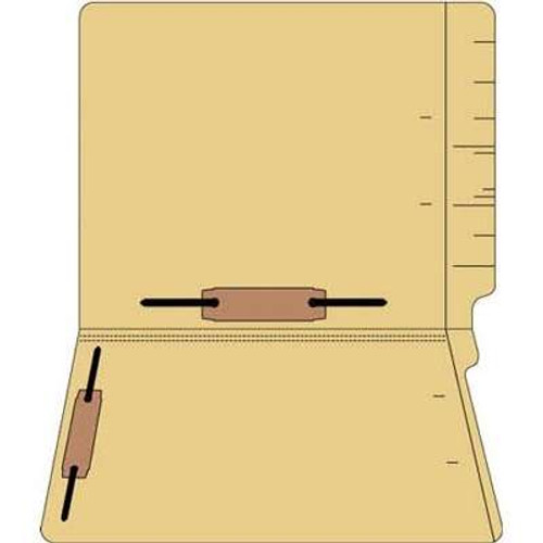 Colored End Tab File Folders, Letter Size, 2-Ply, Two Fasteners (Pos. 3/5), 11pt Buff