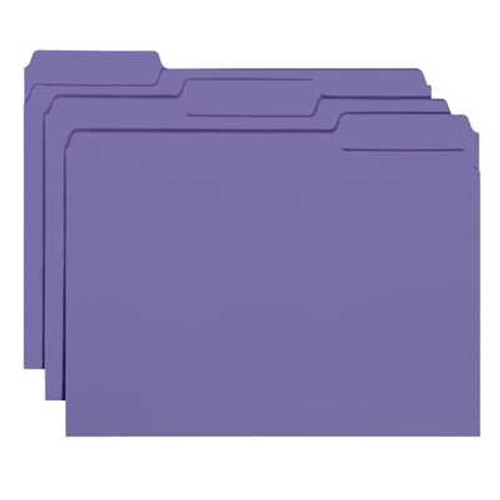 Smead Interior File Folder, 1/3-Cut Tab, Letter Size, Purple, (10283)