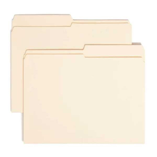 Smead File Folders, Reinforced 1/2-Cut Tab, Letter, Manila (10326)