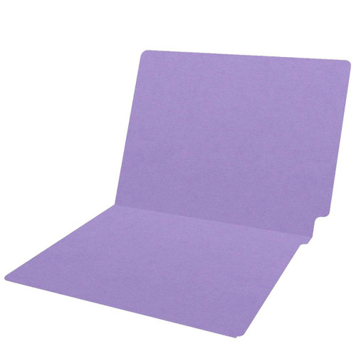 Colored End Tab File Folders, Letter Size, 14pt, 2-Ply, No Fastener, Purple, 50/Box (87C06SR102)