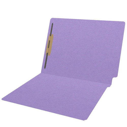Colored Folders, End Tab, Letter Size, 3/4" Expansion, Fastener Position 1, 14pt Purple, 50/Box