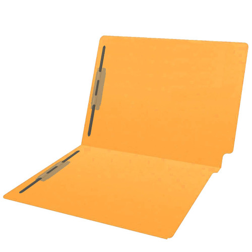 Colored Folders, End Tab, Letter Size, 3/4" Expansion, Fastener Positions 1 and 3, 14pt Goldenrod, 50/Box