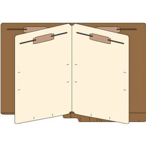 End Tab Classification Folders, 2 Dividers, Letter Size, 14pt Brown, 25 Box (87C31D2BRN)