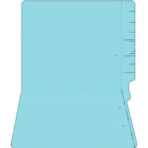 Colored End Tab File Folders, Letter Size, 14pt, 2-Ply, No Fastener, Lt Blue, 50/Box (87C44SR102)
