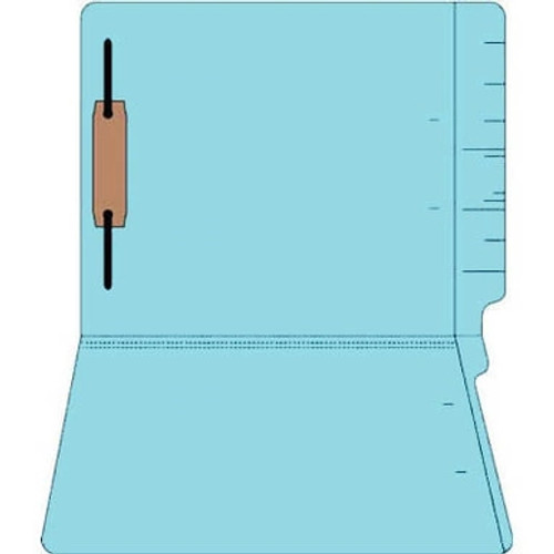 Light Blue End Tab Colored Folders, 1 Fastener (Pos 1), 14 pt. Weight, 50/Box