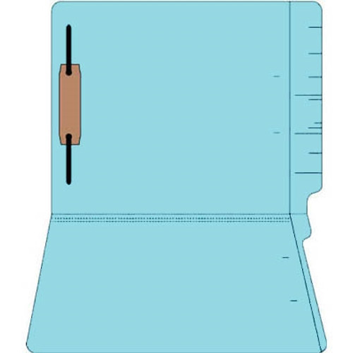 Colored Folders, End Tab, Letter Size, 3/4" Exp, Fastener Pos 1, 14pt Light Blue, 50/Box