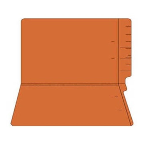 Colored Folders, End Tab, Legal Size, 3/4" Exp, No Fasteners, 11pt Orange, 100/Box