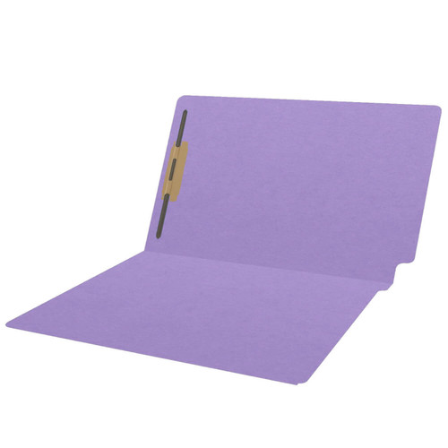 Colored Folders, End Tab, Legal Size, 3/4" Expansion, Fastener Position 1, 11pt Purple, 50/Box