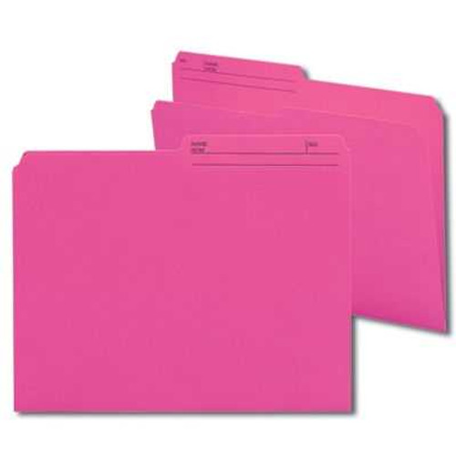 Smead Reversible File Folder, 1/2-Cut Printed Tab, Letter, Dark Pink, 100/Bx (10368)