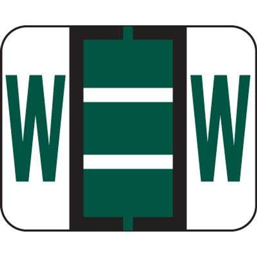 Tab Alphabetic Label Letter W Vinyl 500/Roll