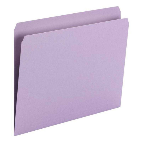Smead File Folder, Straight Cut, Letter Size, Lavender, 100/Bx (10940)