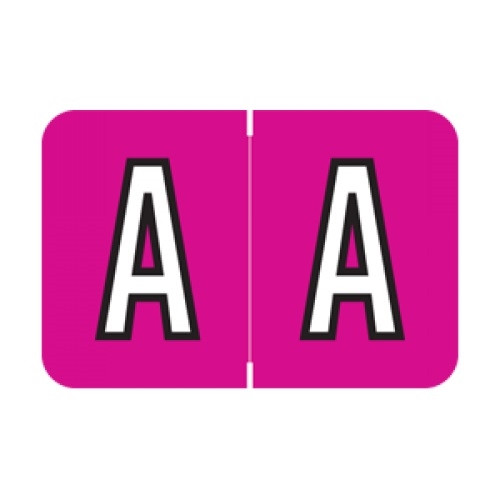 Barkley Alpha Labels, ACPM-Series, 1 H x 1 1/2 W, Letter A, Magenta, 500/Roll